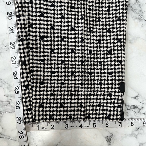 TALBOTS GINGHAM POLKA-DOT ANKLE PANT BLACK WHITE DECORATIVE BOW ANKLES WOOL 12 - Picture 9 of 13